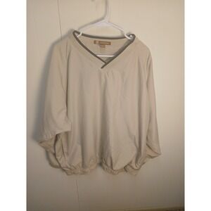 Harriton Men's Beige V-Neck Windbreaker Pullover - Size 2XL